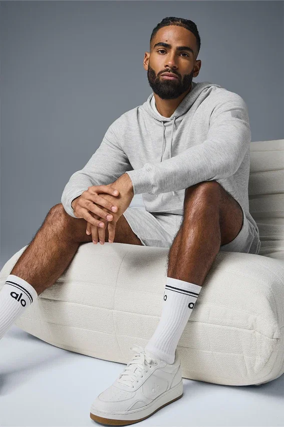 Micro Waffle Fast Break-huvtröja – Athletic Heather Grey