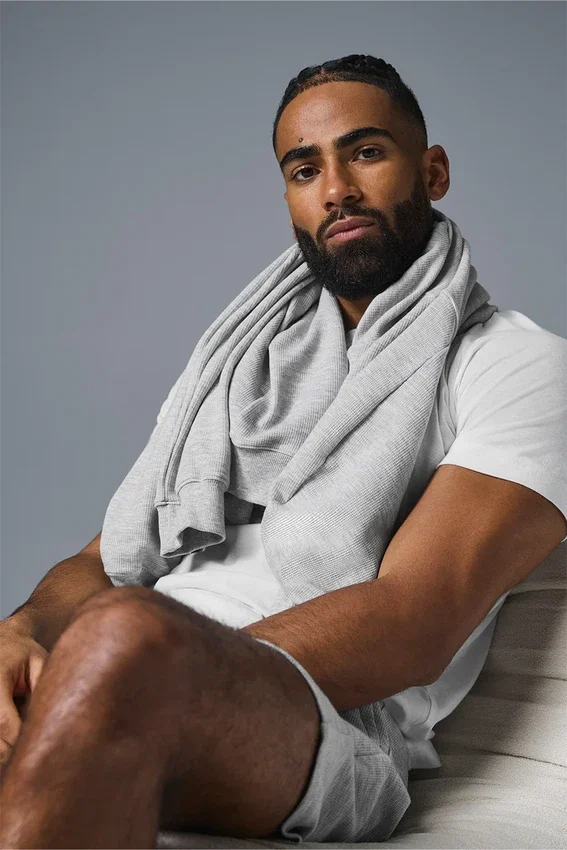 Micro Waffle Fast Break-huvtröja – Athletic Heather Grey