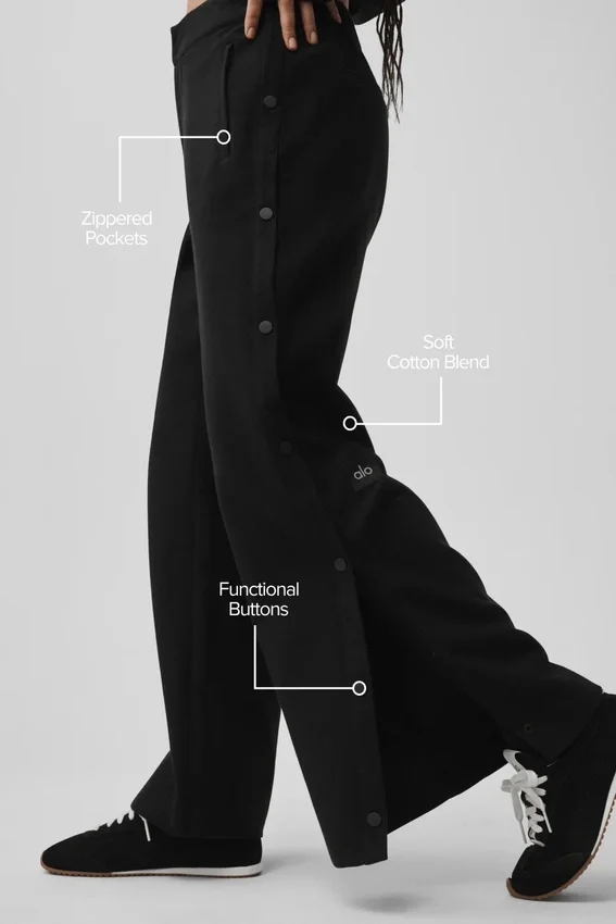 Mid-Rise Cosmopolitan Snap Byxor – svart