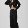 Mid-Rise Cosmopolitan Snap Byxor – svart