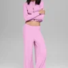 Mid-Rise Dreamlight Straight Byxor – Candy Heart Pink