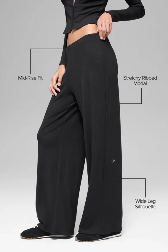 Mid-Rise Dreamlight Straight Byxor – svart