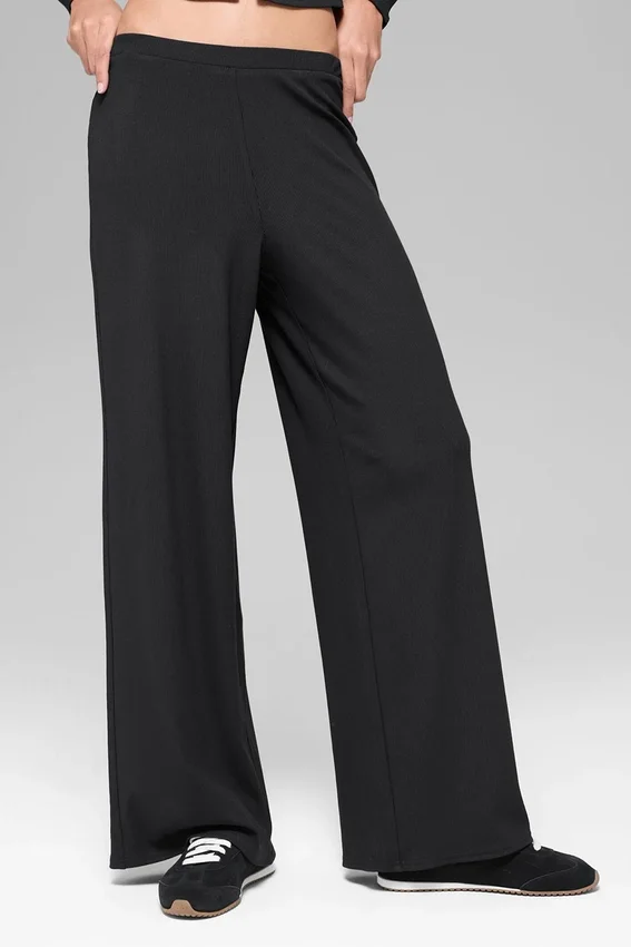 Mid-Rise Dreamlight Straight Byxor – svart