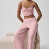Mid-Rise Dreamlight Straight Byxor – Vintage Pink