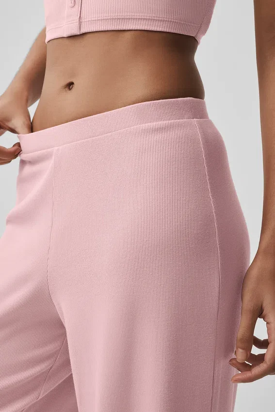 Mid-Rise Dreamlight Straight Byxor – Vintage Pink