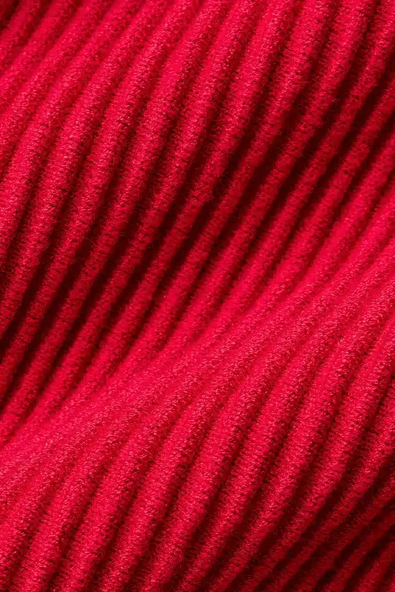 High-Waist flarebyxor i denimstickat – Bold Red/Dark Bold Red