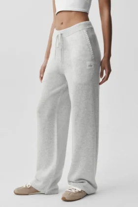 Mjukisbyxor i ull och kashmir från New Class – White Heather