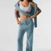 Mjukisbyxor i ull och kashmir – New Class – Celestial Blue Granite Heather