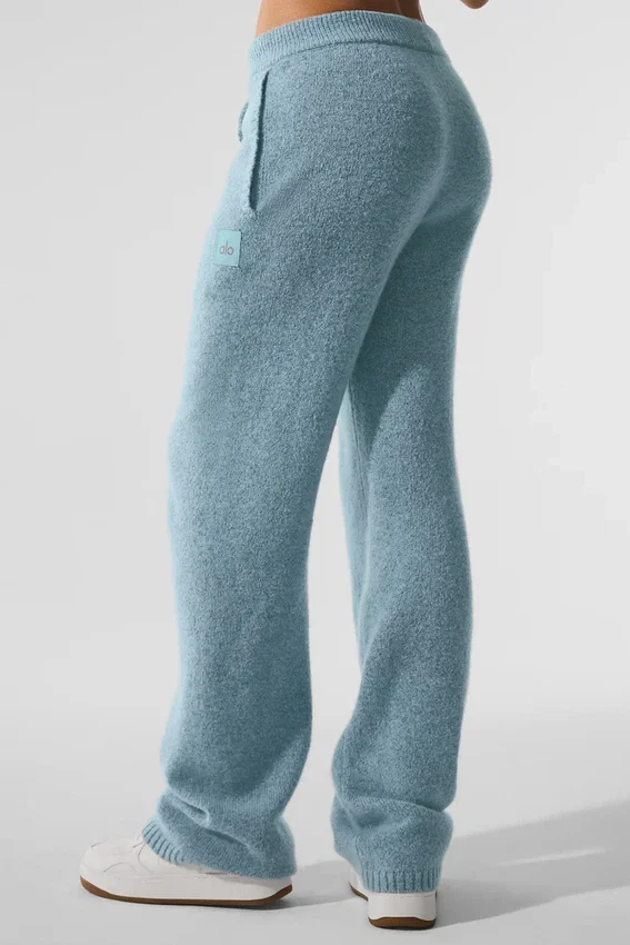 Mjukisbyxor i ull och kashmir – New Class – Celestial Blue Granite Heather