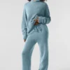 Mjukisbyxor i ull och kashmir – New Class – Celestial Blue Granite Heather