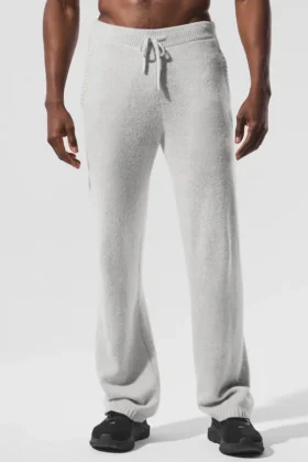 Mjukisbyxor i ull och kashmir – New Class – Pearl Grey Heather