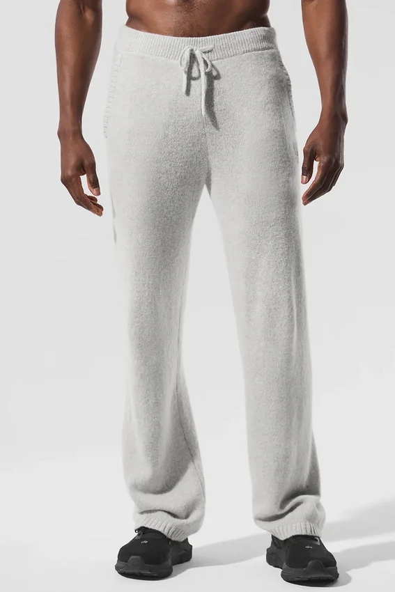 Mjukisbyxor i ull och kashmir – New Class – Pearl Grey Heather