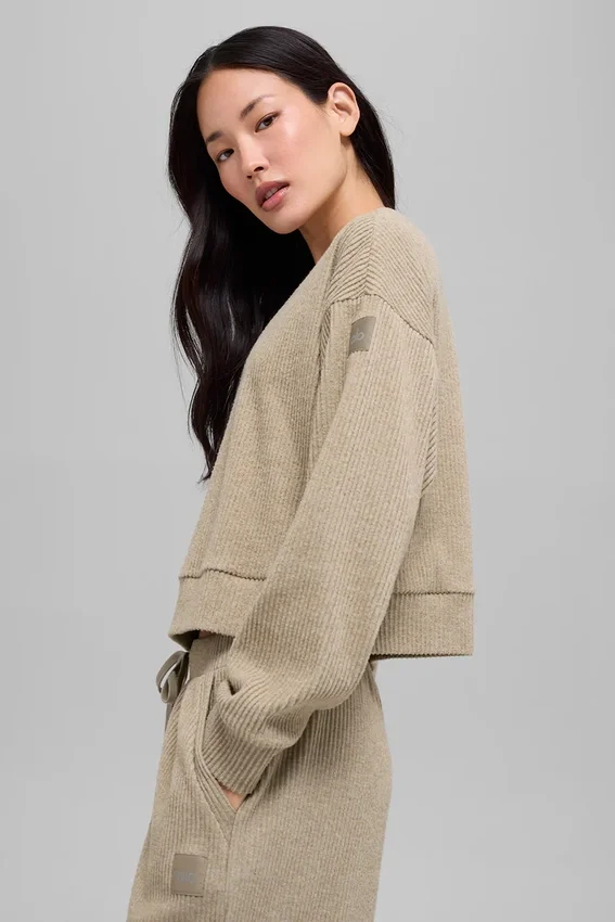Muse tröja med rund hals – Gravel Heather