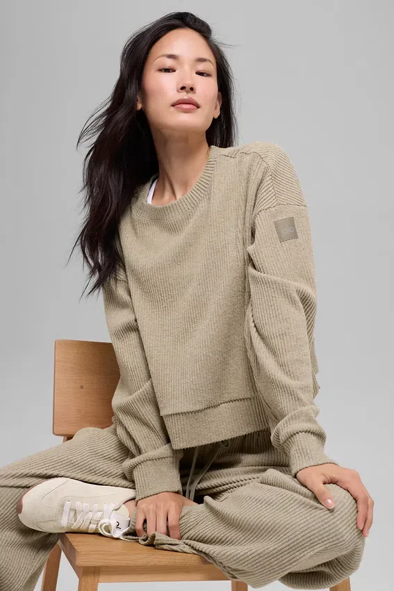 Muse tröja med rund hals – Gravel Heather