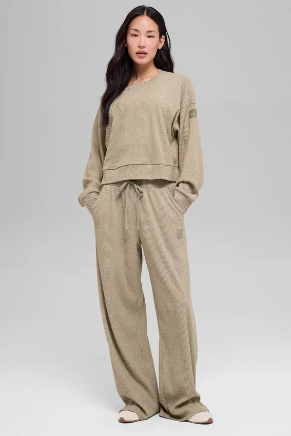Muse tröja med rund hals – Gravel Heather