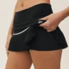 My Serve-tenniskjol i bomull och kashmir med High-Waist-modell – svart/vit