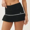 My Serve-tenniskjol i bomull och kashmir med High-Waist-modell – svart/vit