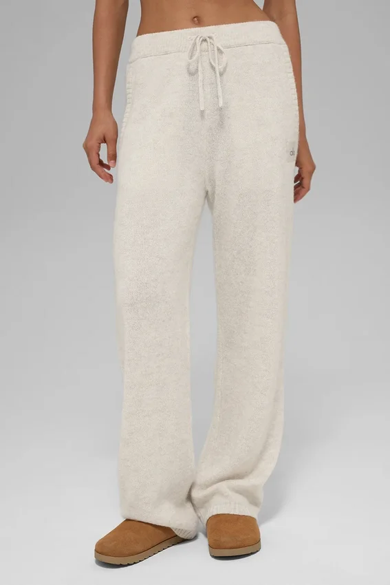 New Class-mjukisbyxor i ull och kashmir – Bone Heather