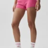 Noble-shorts i ribbad ull- och kashmirblandning – paradisrosa