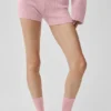 Noble-shorts i ribbad ull- och kashmirblandning – vintage-rosa