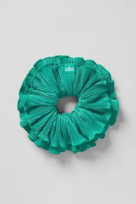 Oversize-scrunchie i mikroplissé – grangrön