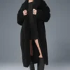 Oversized Sherpa-trenchcoat – Svart
