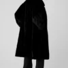 Oversized trenchcoat i fuskpäls – svart