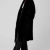 Oversized trenchcoat i fuskpäls – svart