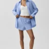Boxershorts med smala ränder – ljus provenceblå/vit