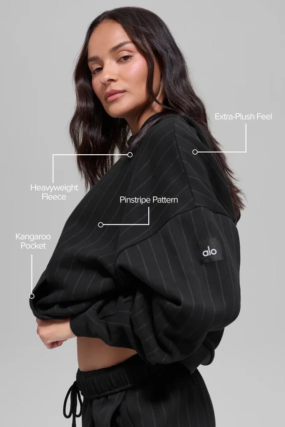 Pinstripe Huvtröja – svart randig