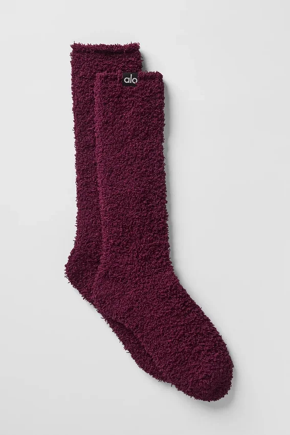 Plush Lush-strumpor för dam – vinröd