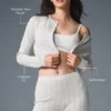 Pointelle-stickat T-shirt Be Mine Cardigan – ljusgrå melerad