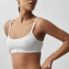 Pointelle-stickat tröja Be Mine-bh – halvgenomskinlig vit