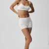 Pointelle-stickat tröja Be Mine-bh – halvgenomskinlig vit
