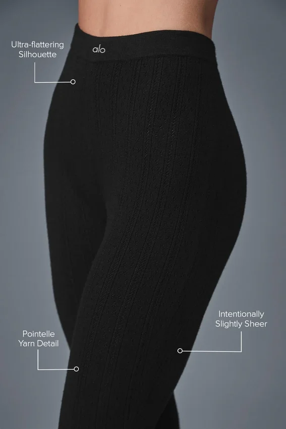 Pointelle Sweater High-Waist Be Mine Leggings – Svart