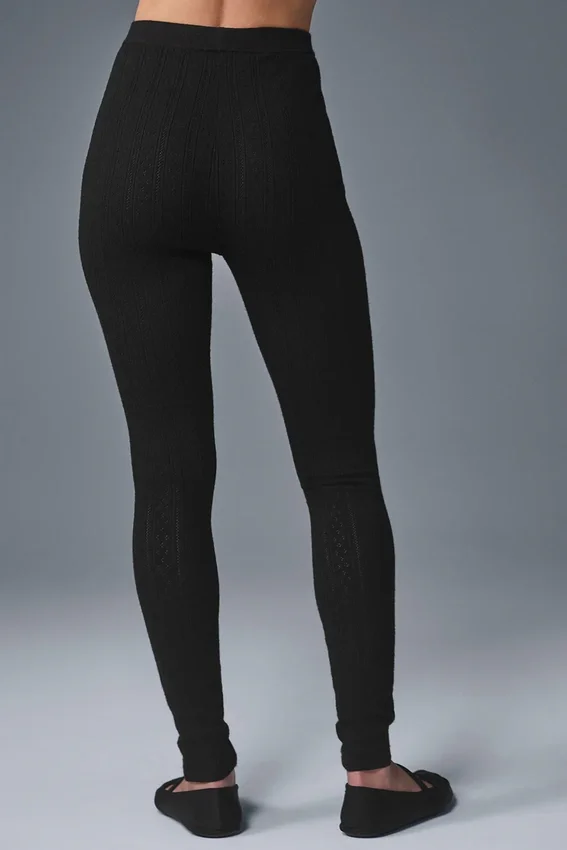 Pointelle Sweater High-Waist Be Mine Leggings – Svart
