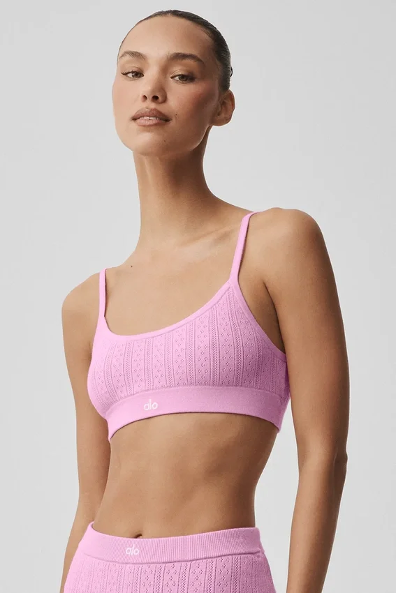 Pointelle-tröja Be Mine-bh – Candy Heart Pink