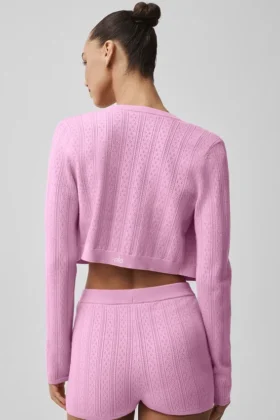 Pointelle-tröja Be Mine Cardigan – Candy Heart Pink