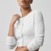 Pointelle-tröja Be Mine Cardigan – halvgenomskinlig vit
