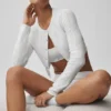 Pointelle-tröja Be Mine Cardigan – halvgenomskinlig vit