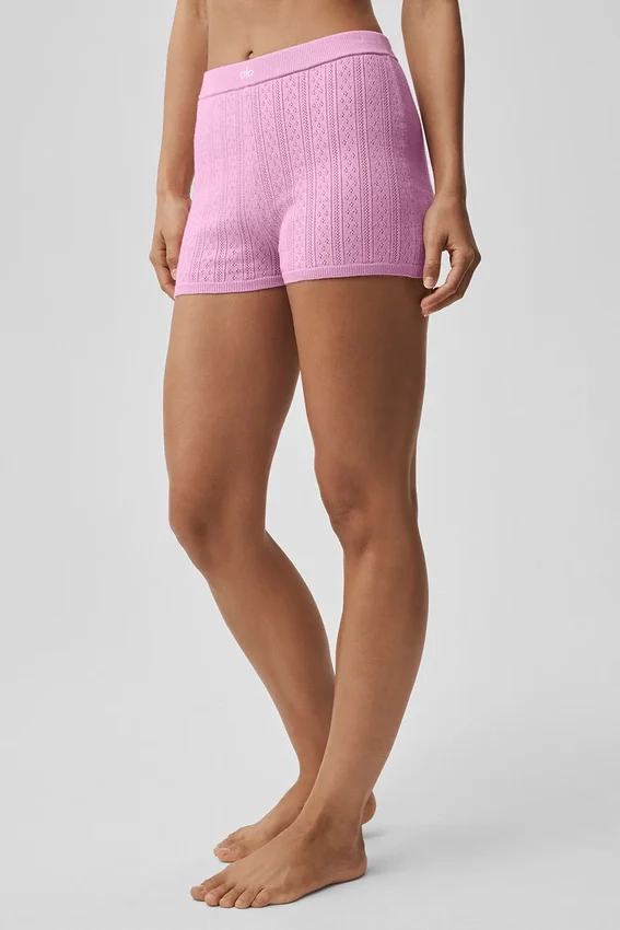 Pointelle-tröja Be Mine Hot Short – Candy Heart Pink