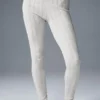 Pointelle-tröja och High-Waist-Be Mine-leggings – ljusgrå melerad