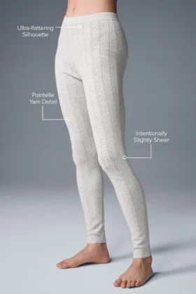 Pointelle-tröja och High-Waist-Be Mine-leggings – ljusgrå melerad