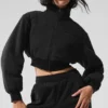 Polar Fleece Cropped Wintry Mix Jacket – Svart