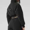 Polar Fleece Cropped Wintry Mix Jacket – Svart
