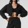 Polar Fleece Cropped Wintry Mix Jacket – Svart