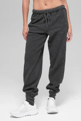Polar Fleece High-Waist Retreat Jogger – mörk melerad grå
