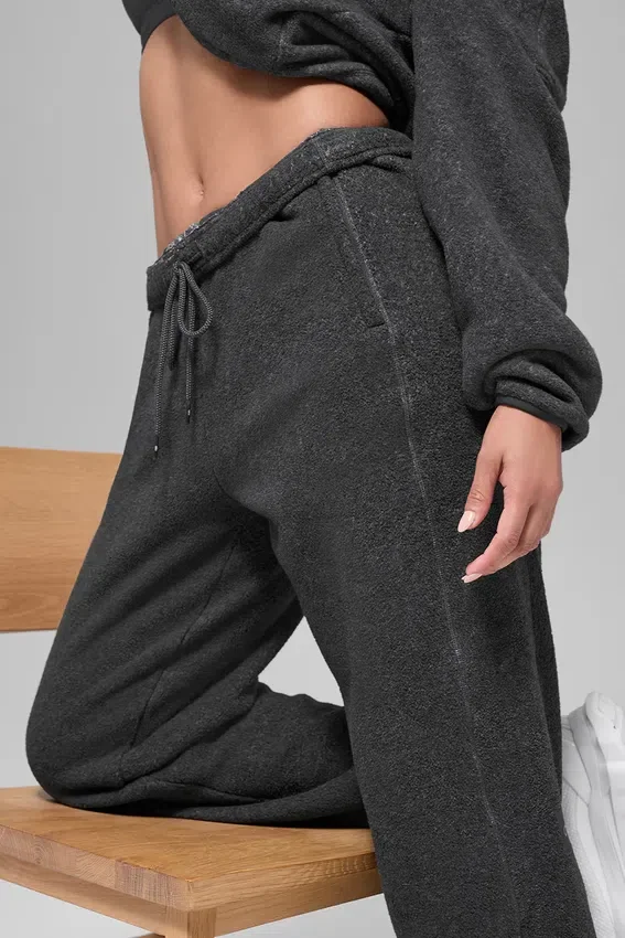 Polar Fleece High-Waist Retreat Jogger – mörk melerad grå