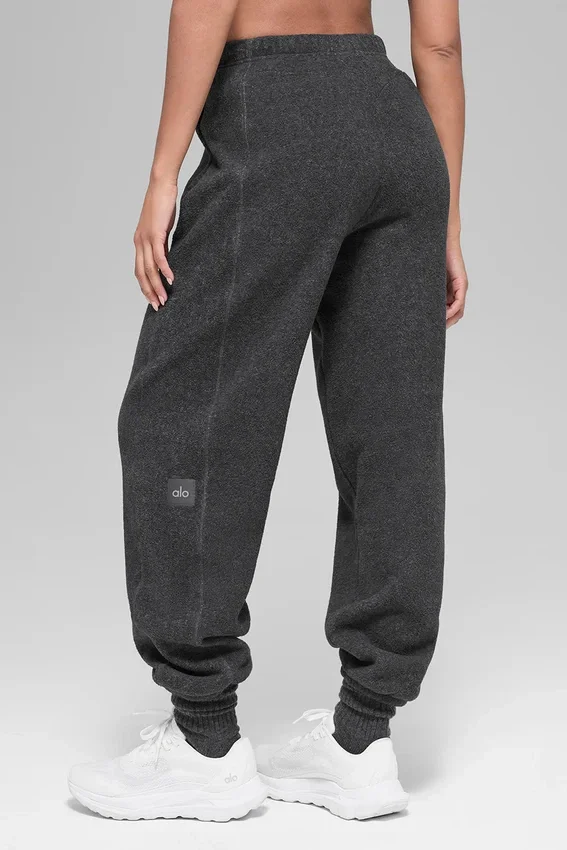 Polar Fleece High-Waist Retreat Jogger – mörk melerad grå