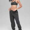 Polar Fleece High-Waist Retreat Jogger – mörk melerad grå